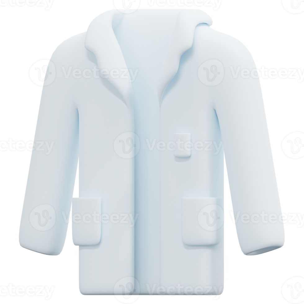 lab coat 3d render icon illustration png