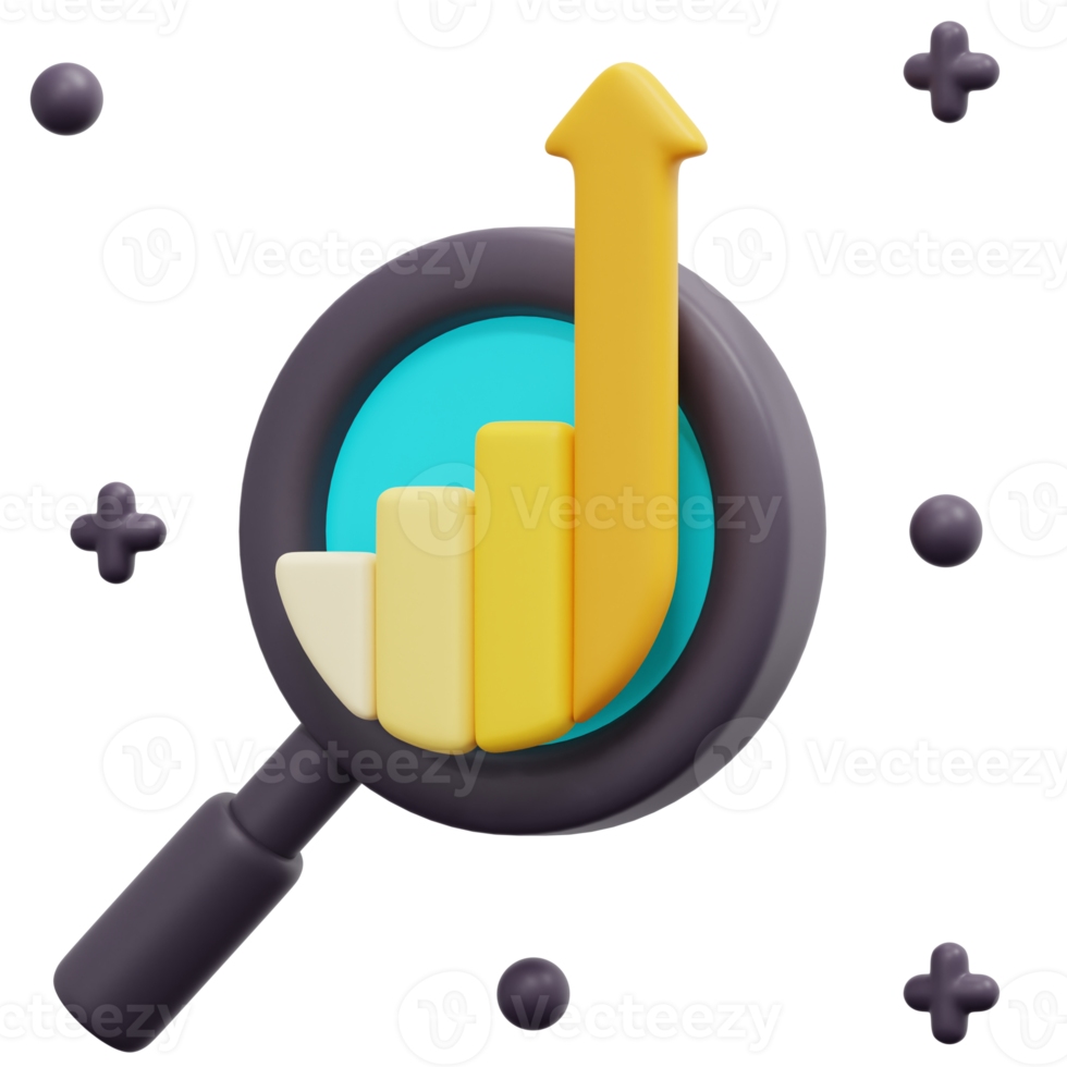 data analysis 3d render icon illustration png