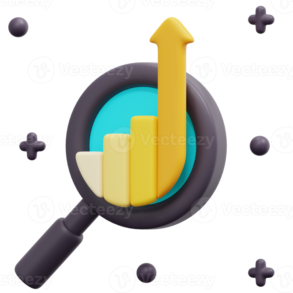 ilustração de ícone de renderização 3d de análise de dados png