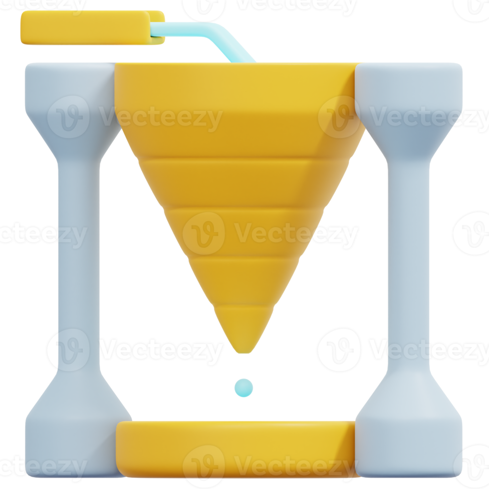 water clock 3d render icon illustration png