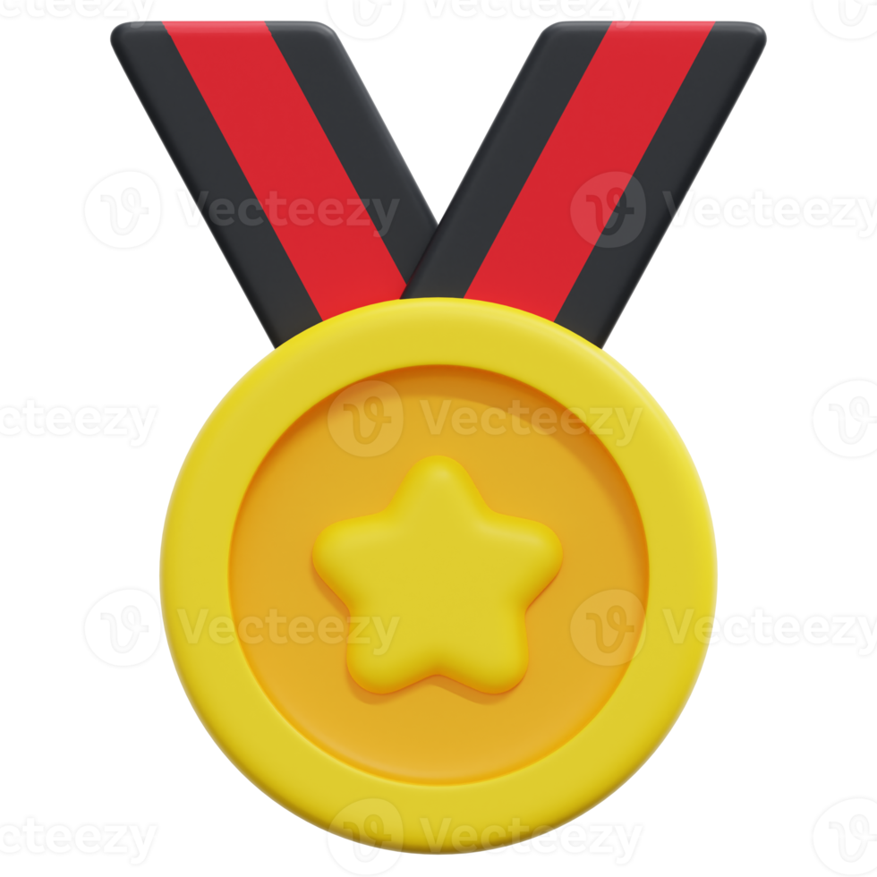 medal 3d render icon illustration png