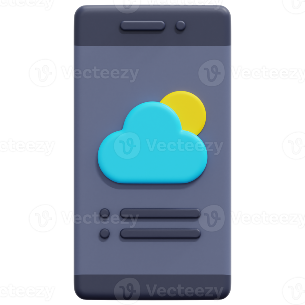 weather app 3d render icon illustration png