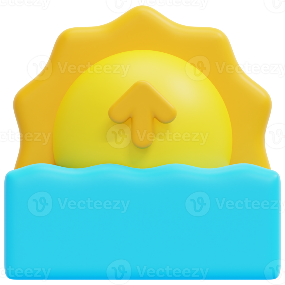 sunrise 3d render icon illustration png