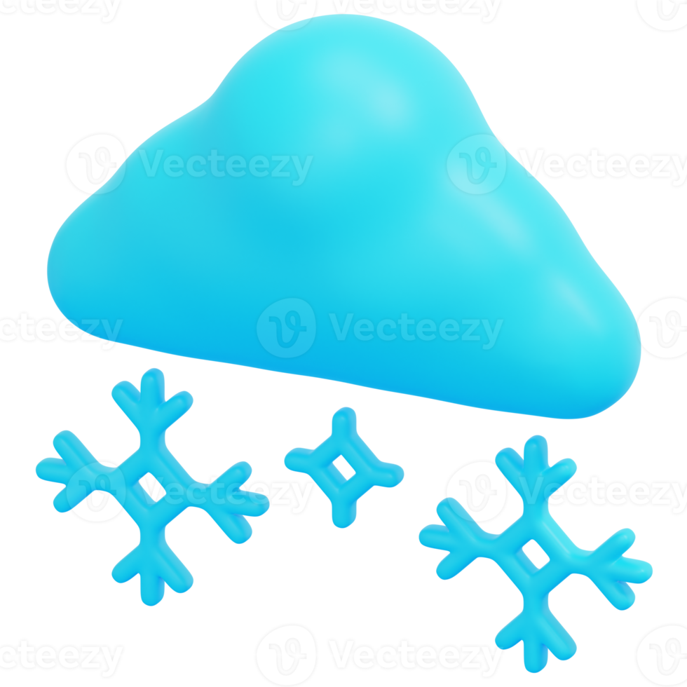 snowy 3d render icon illustration png