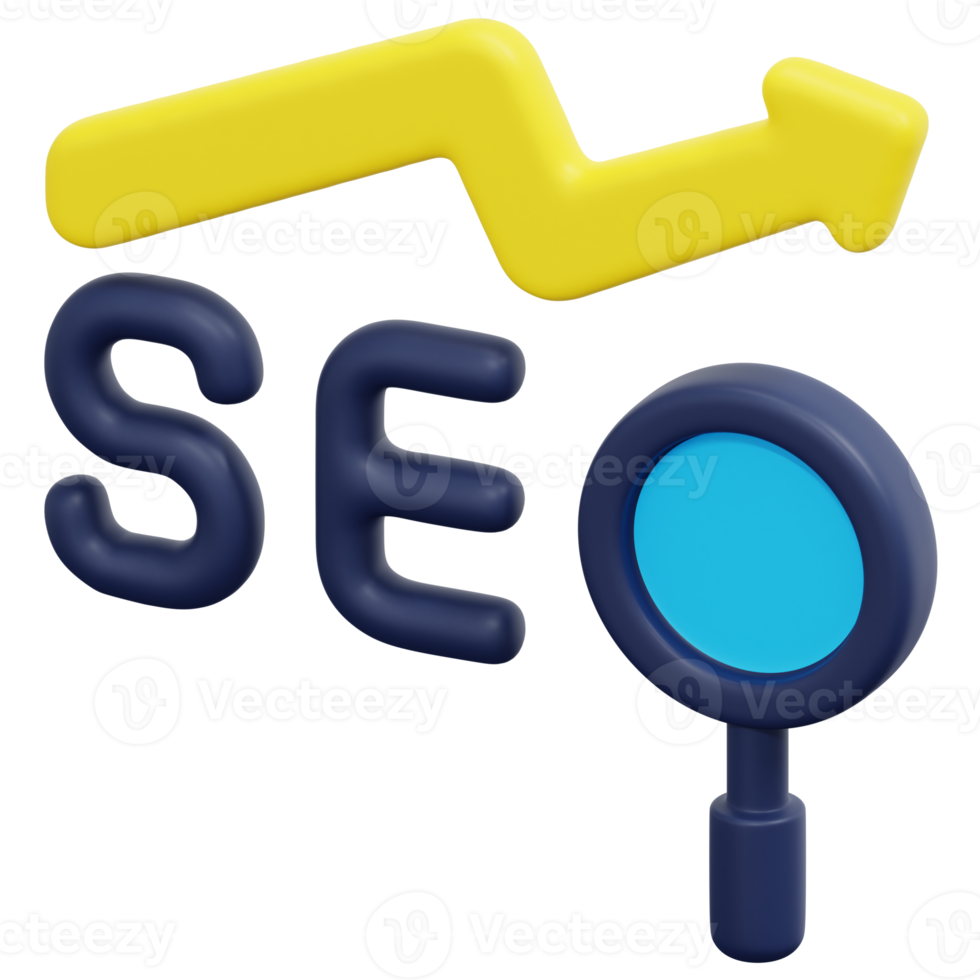 seo 3d render icon illustration png