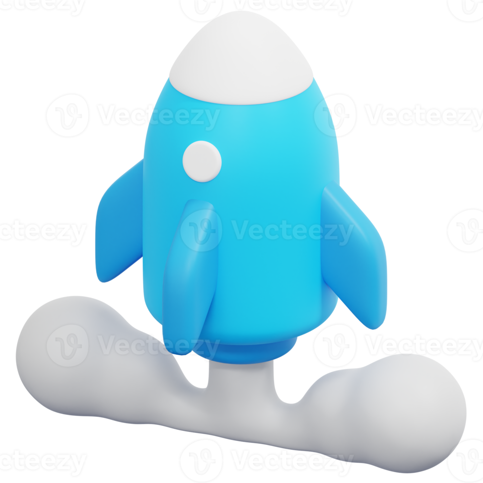 startup 3d render icon illustration png