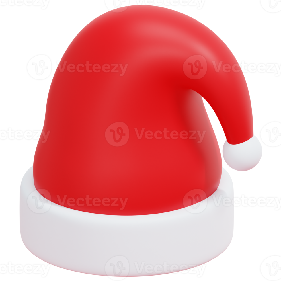 santa sombrero 3d render icono ilustración png