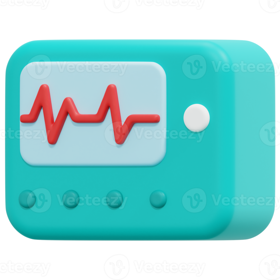 ecg 3d render icon illustration png