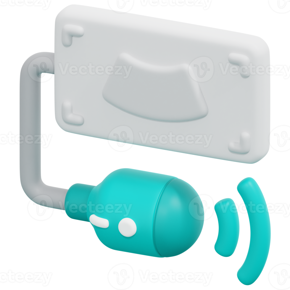 ultrasound 3d render icon illustration png