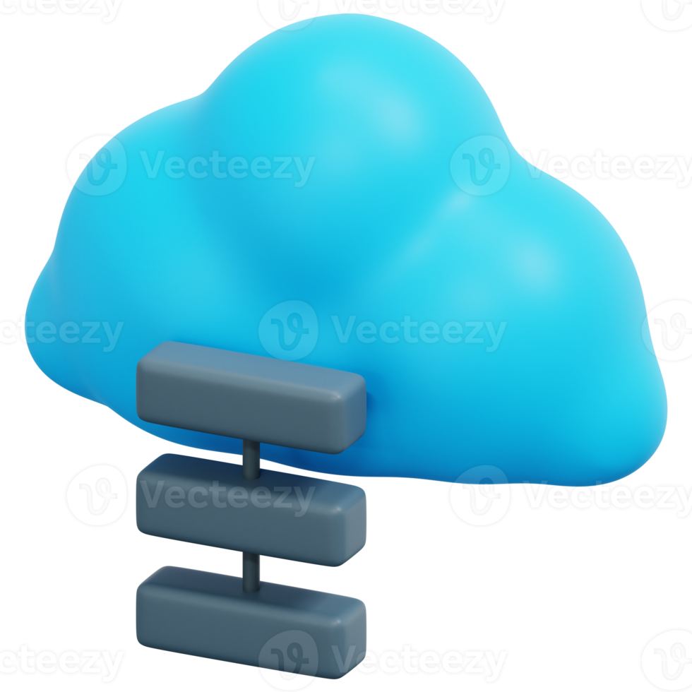 cloud processing 3d render icon illustration png