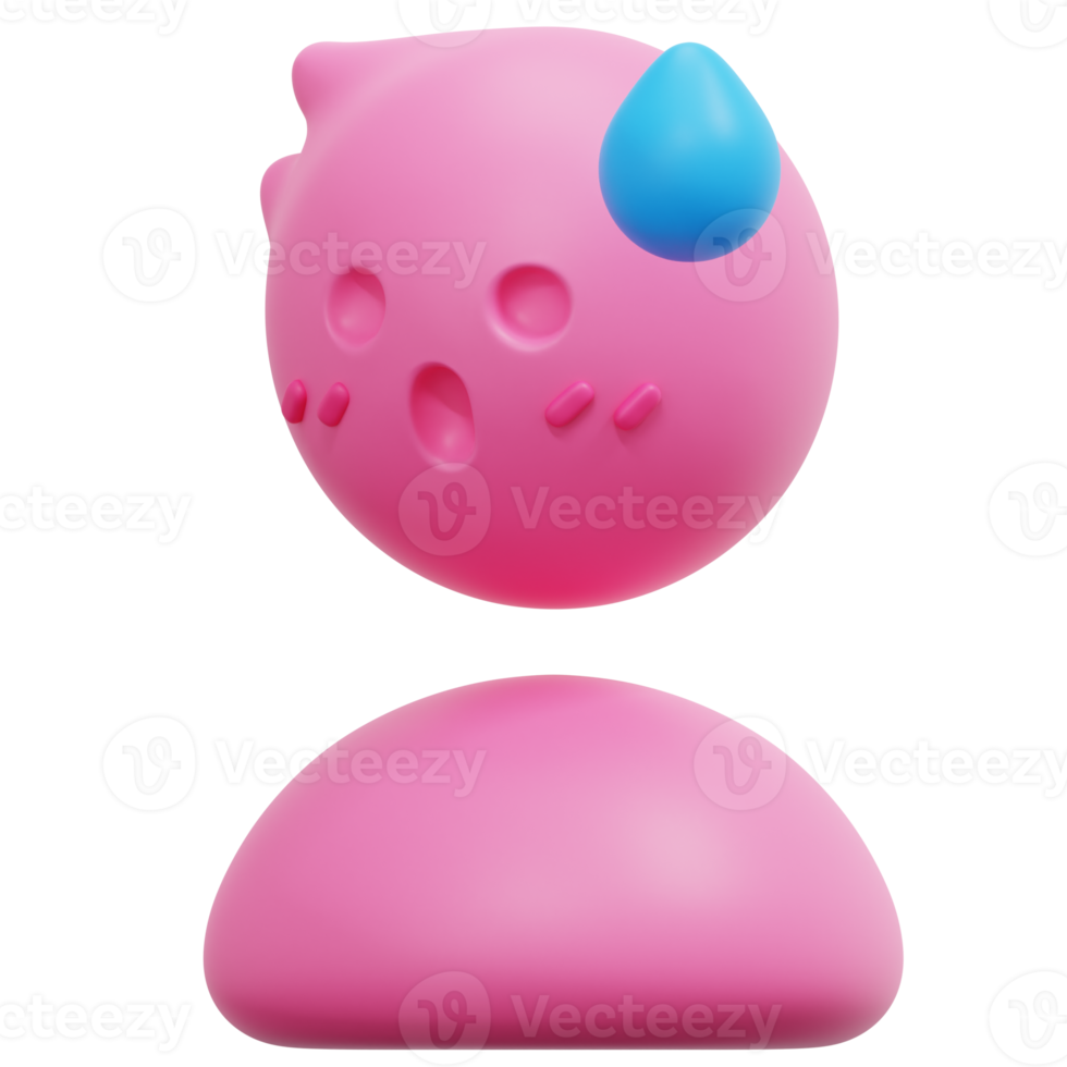 embarrassed 3d render icon illustration png