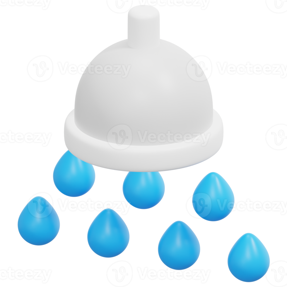 shower 3d render icon illustration png