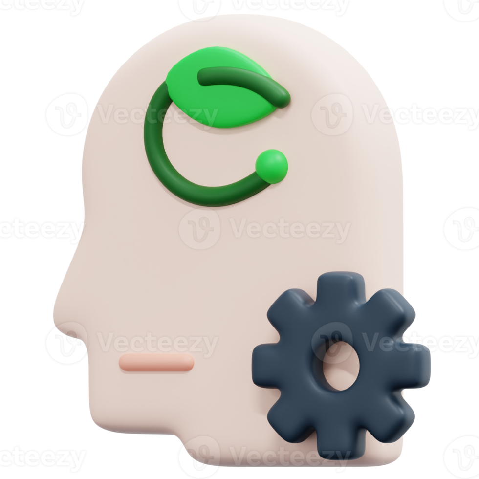 mind 3d render icon illustration png