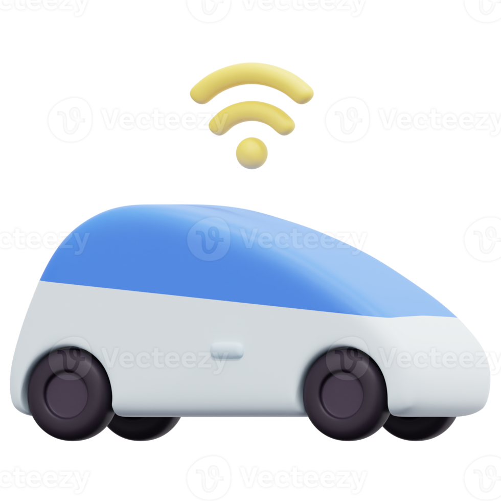 ilustração de ícone de renderização 3d de carro inteligente png