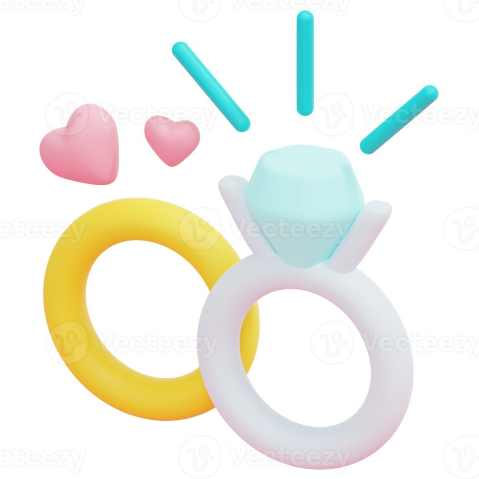 bruiloft ring 3d geven icoon illustratie png