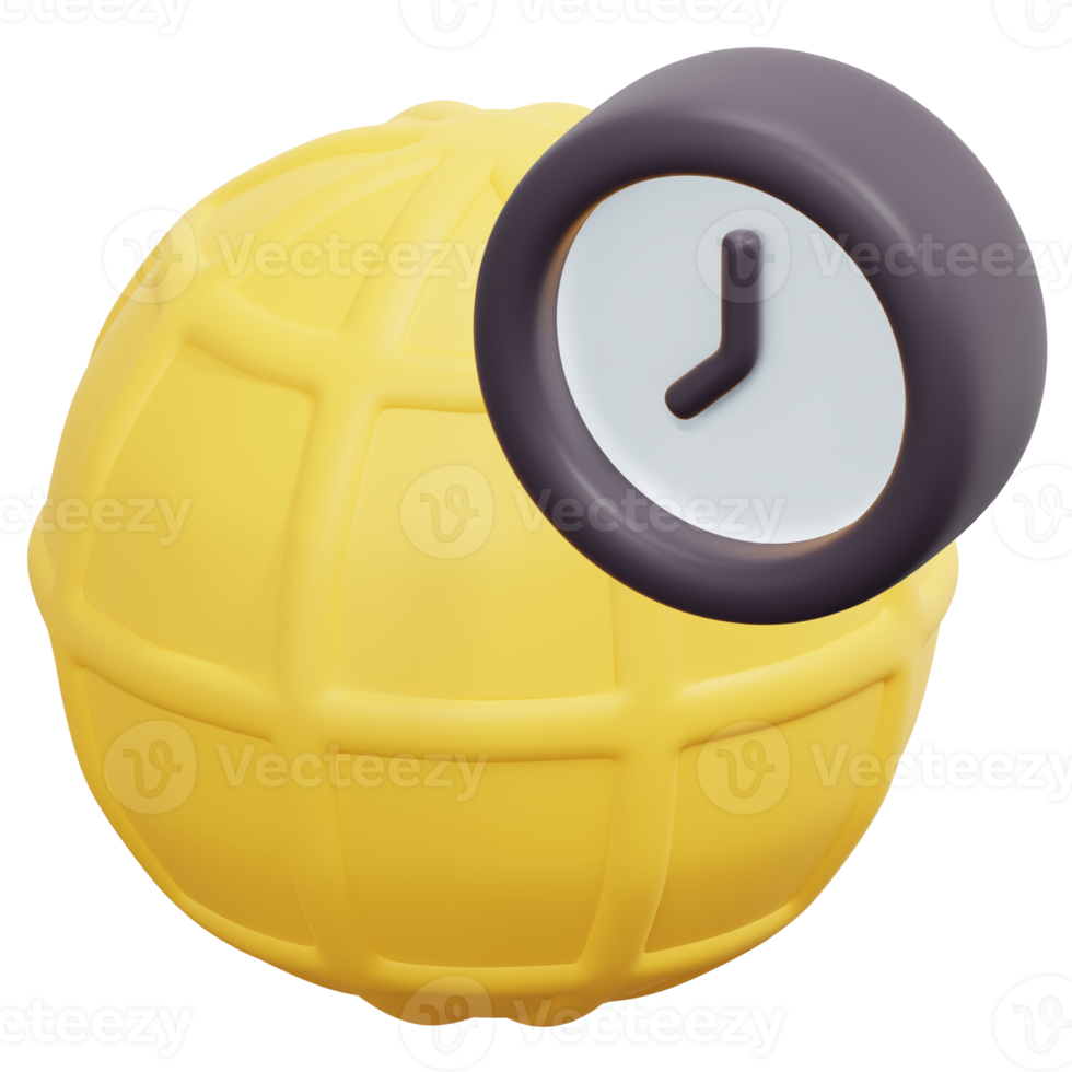 time zone 3d render icon illustration png