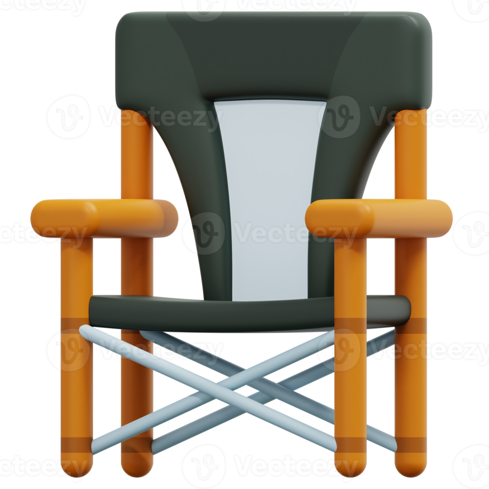 camping chair 3d render icon illustration png