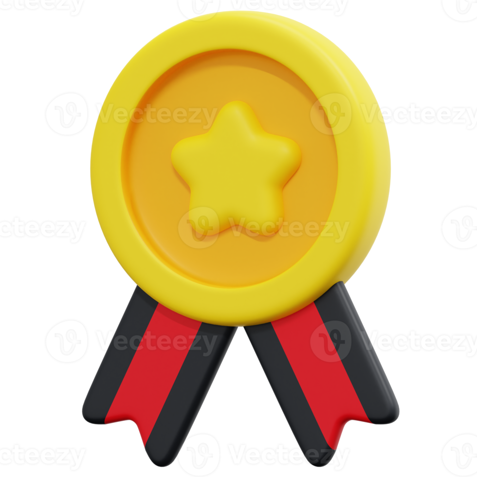medal 3d render icon illustration png