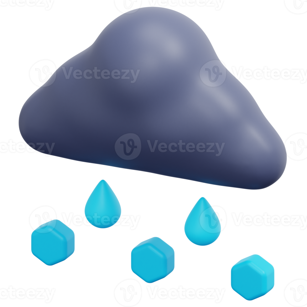 sleet 3d render icon illustration png