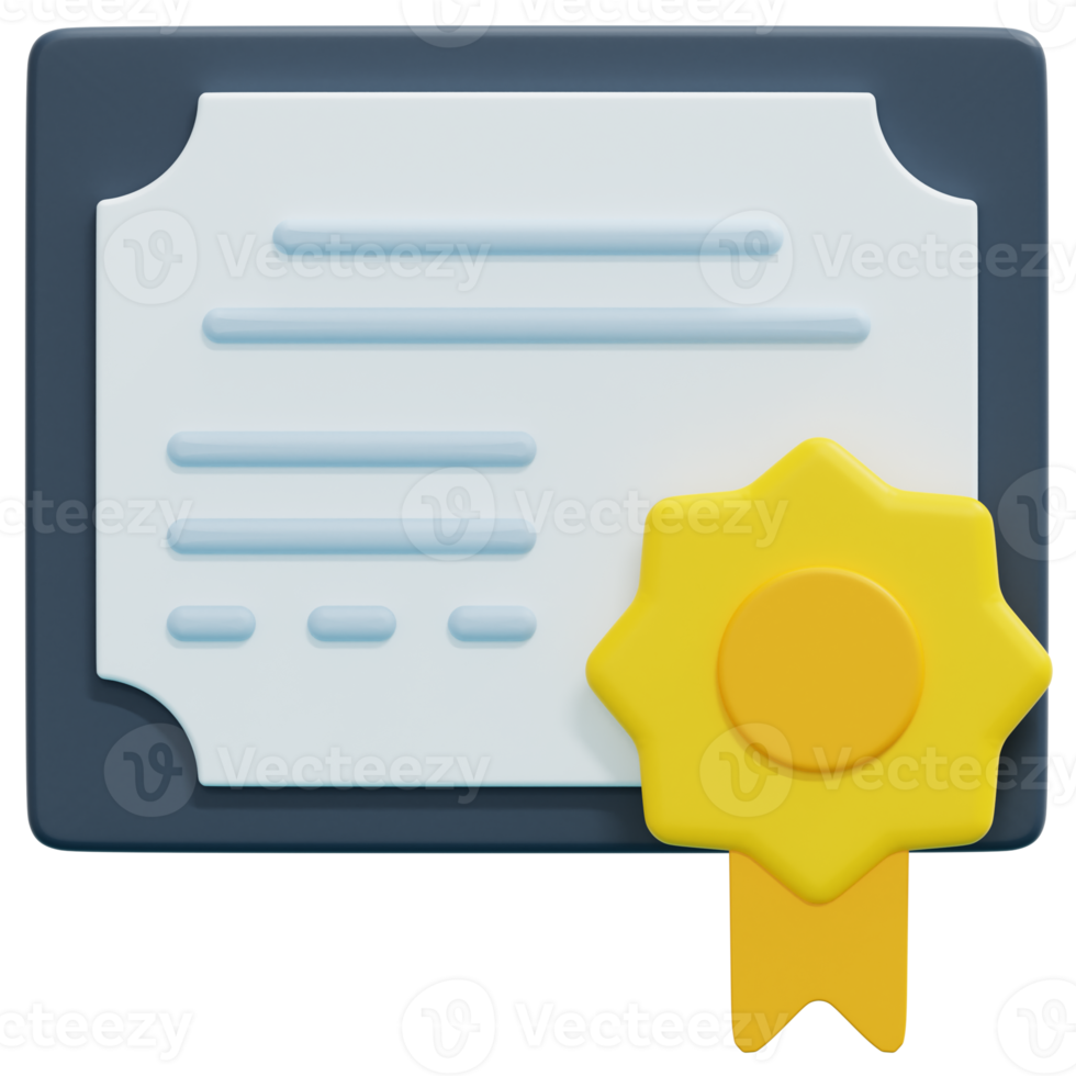 certificaat 3d geven icoon illustratie png