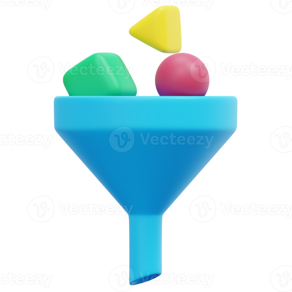 filter 3d render icon illustration png