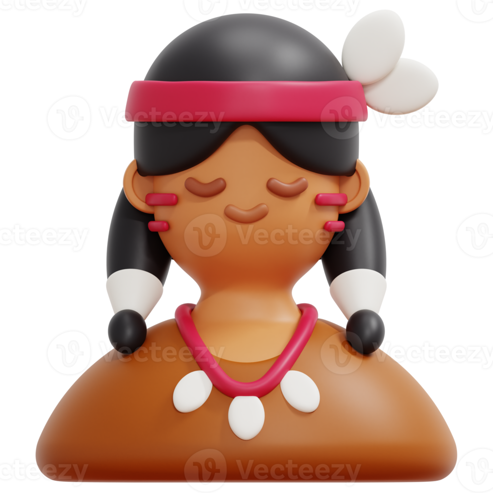 native american 3d render icon illustration png