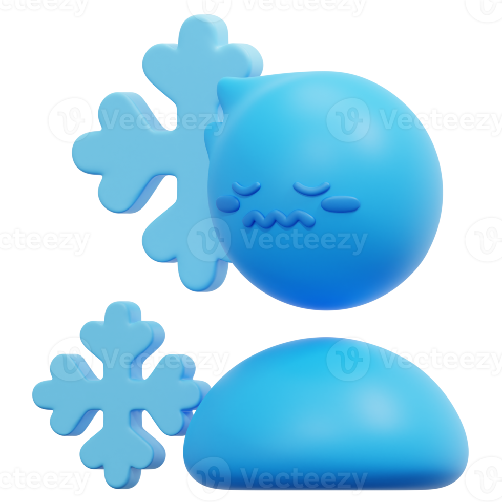 cold 3d render icon illustration png
