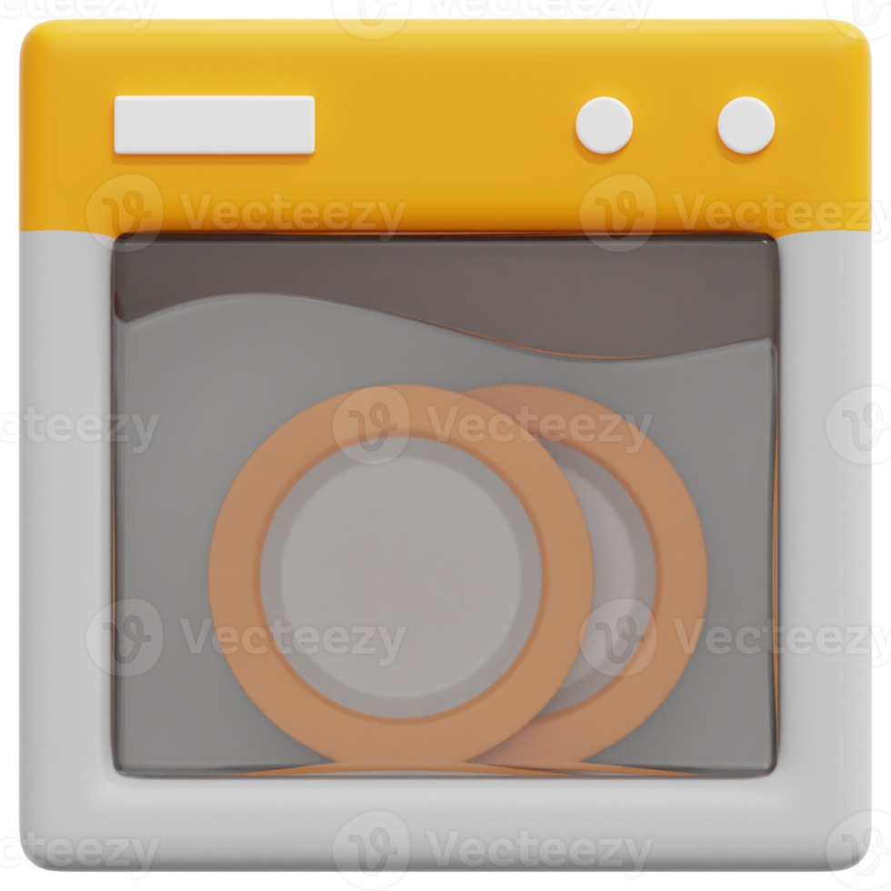 dish washer 3d render icon illustration png