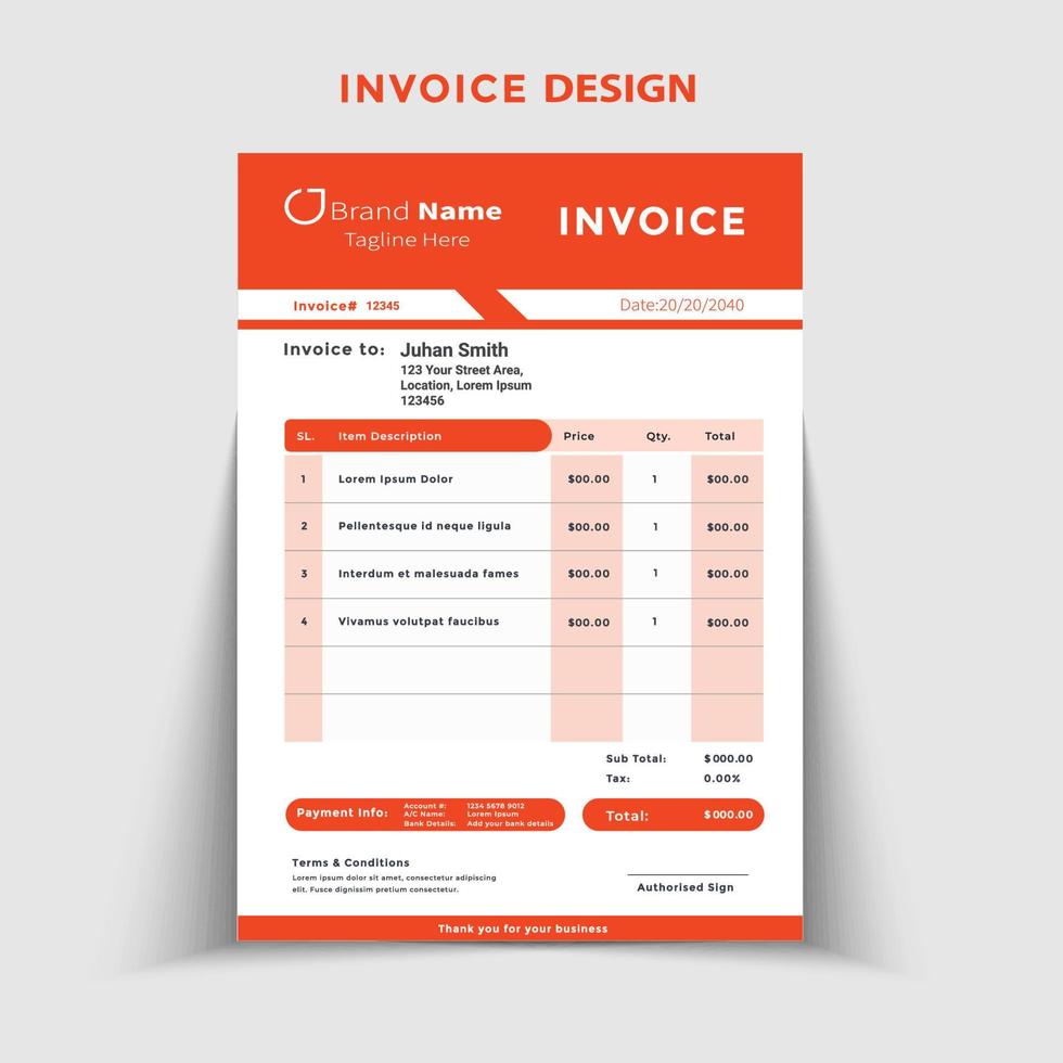 modern corporate creative Invoice theme with pet and invoice template design vector