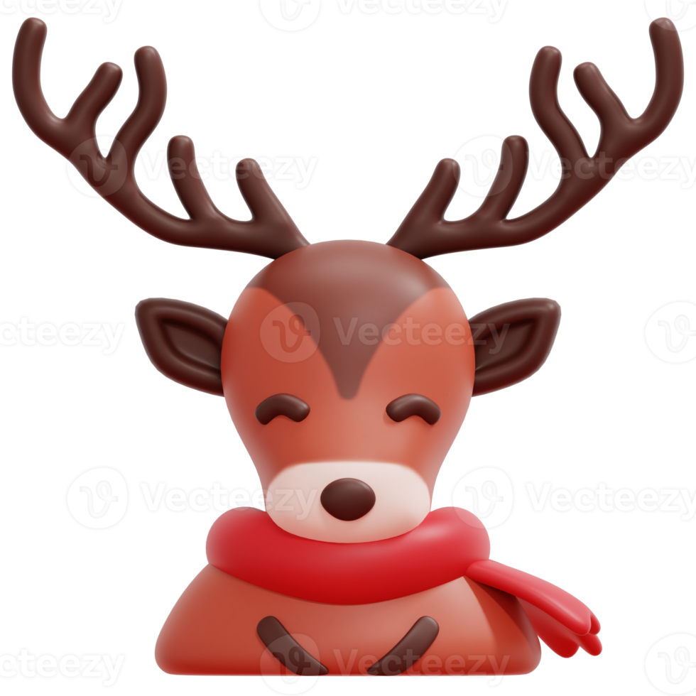 reindeer 3d render icon illustration png