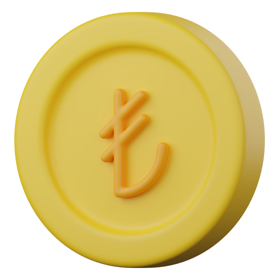 turkish lira coin 3d icon png