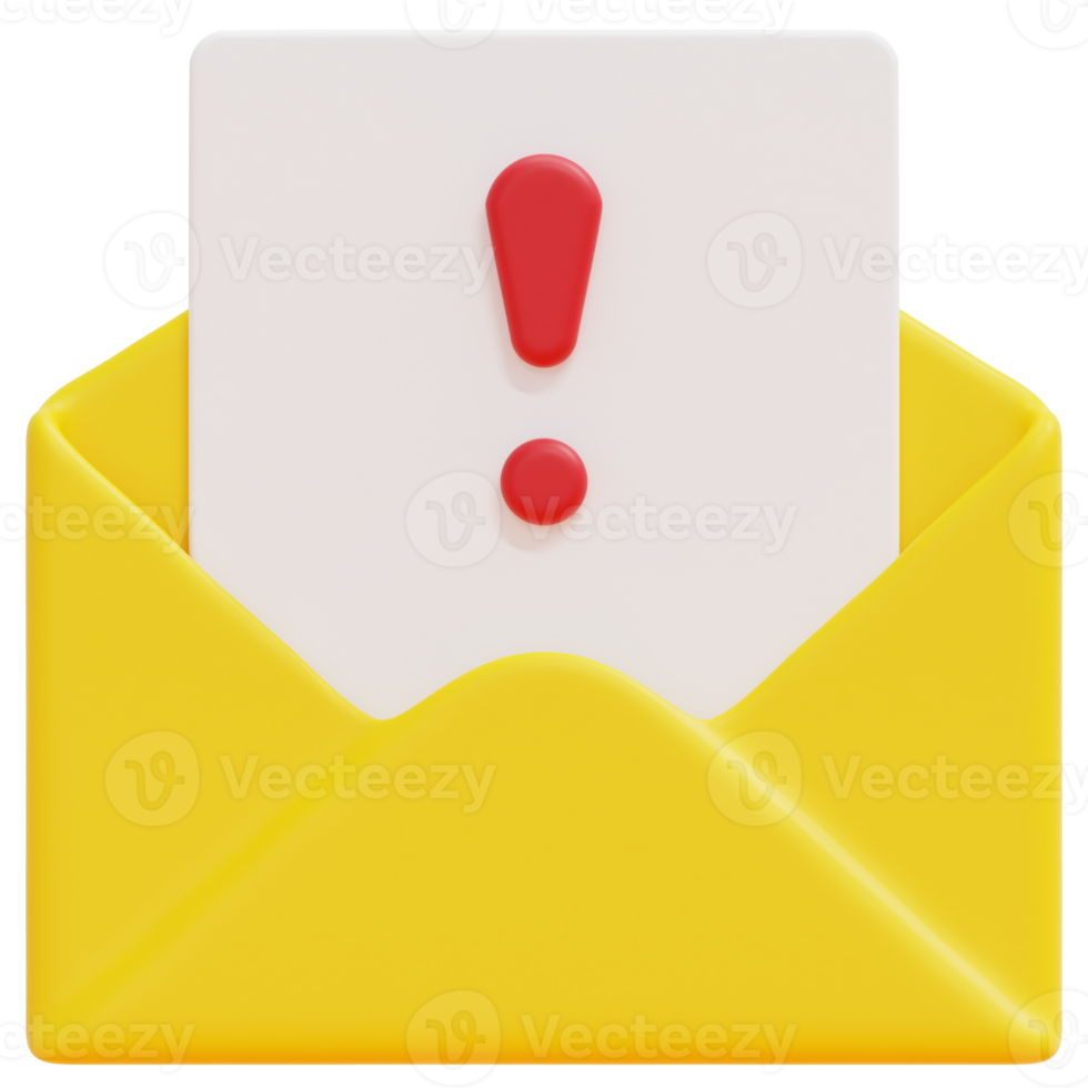 Ilustración de icono de procesamiento 3d de correo no deseado png