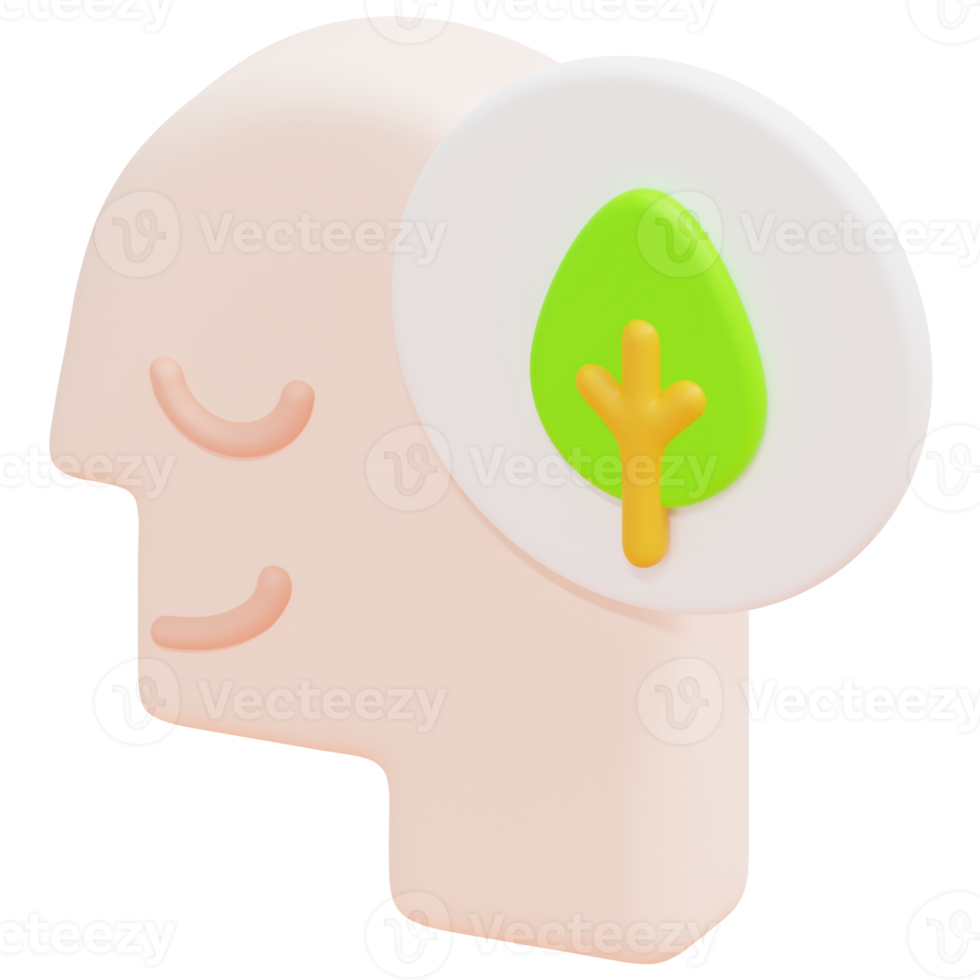 pense que l'icône de rendu 3d vert illustration png