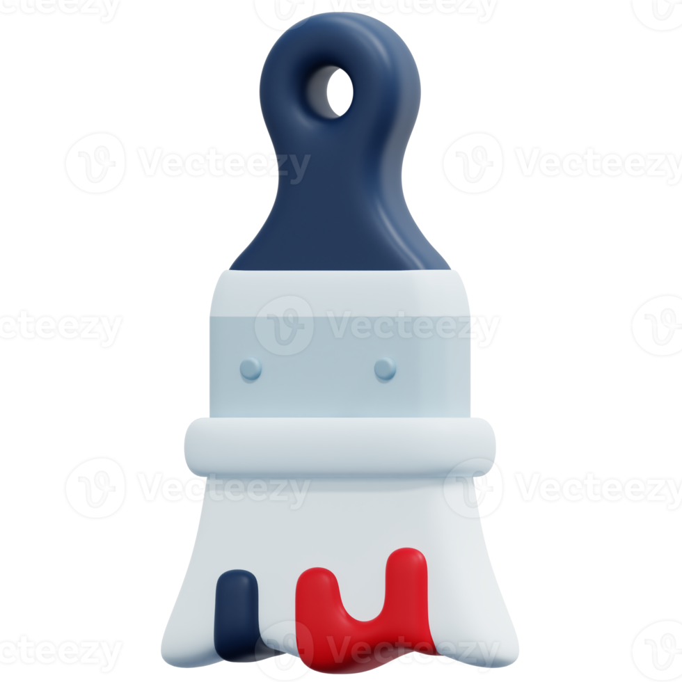 brush 3d render icon illustration png