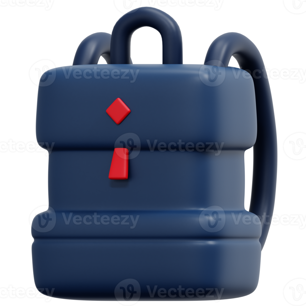 backpack 3d render icon illustration png