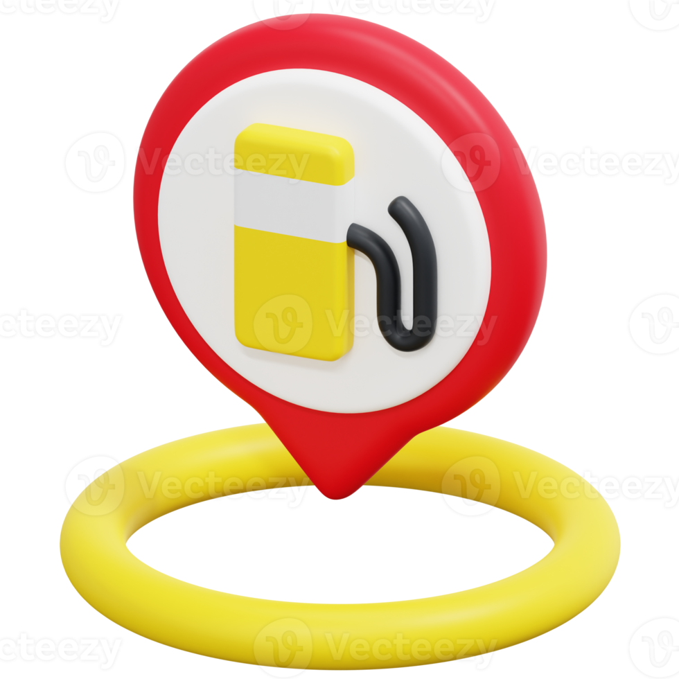 petrol station 3d render icon illustration png