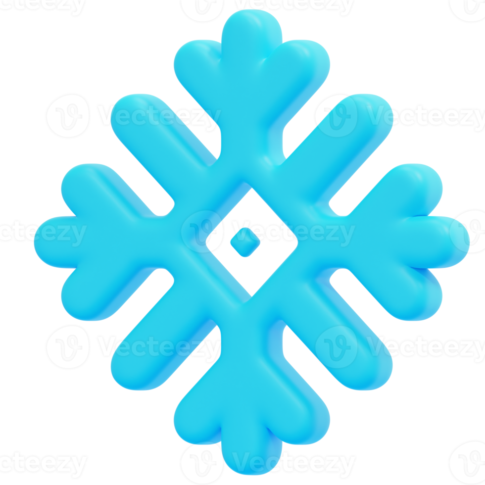 snowflake 3d render icon illustration png