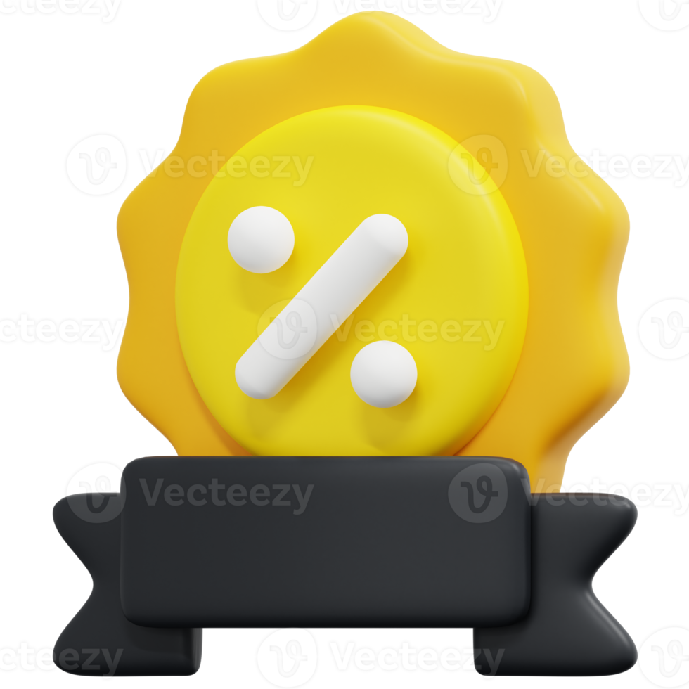 discount 3d render icon illustration png