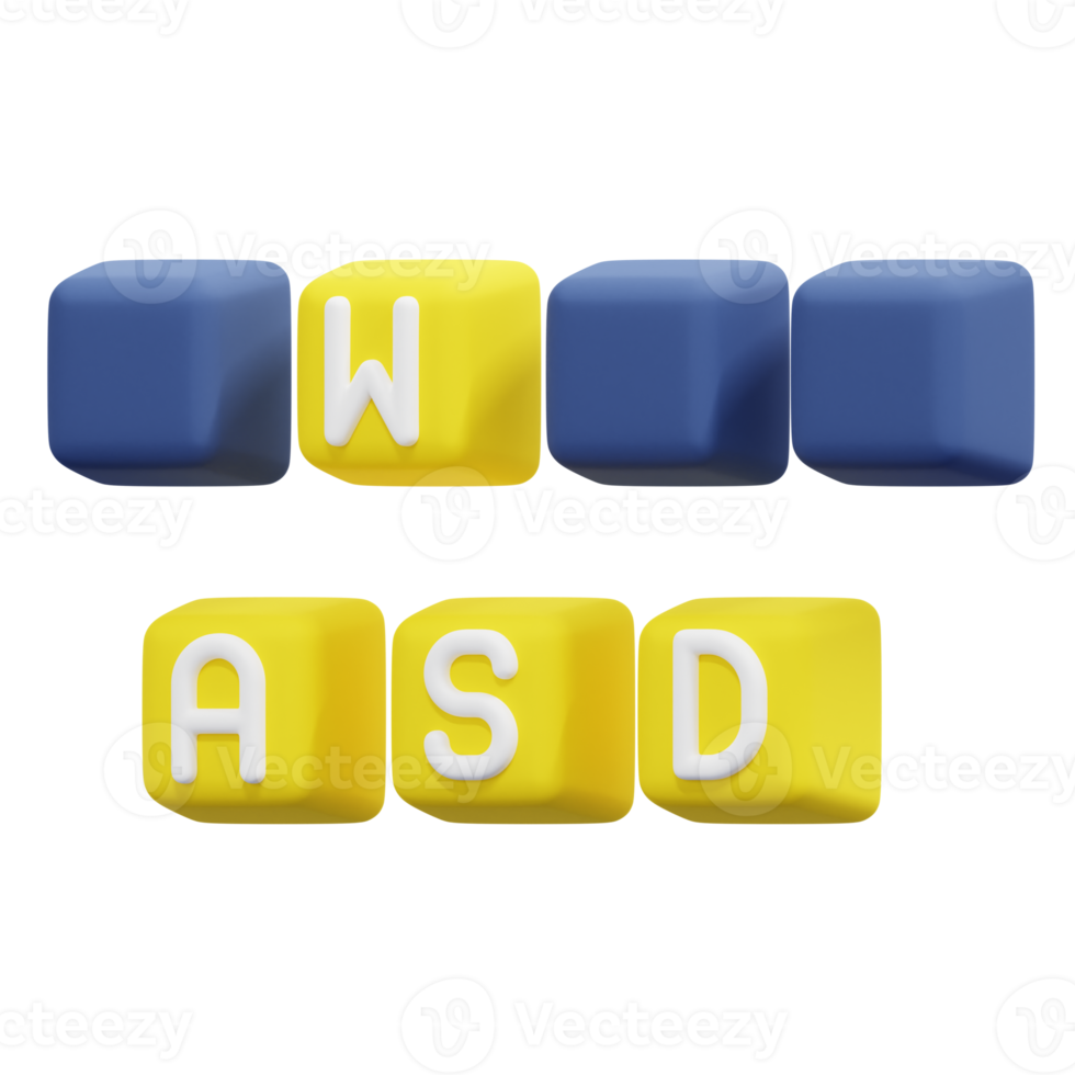 keyboard key 3d render icon illustration png