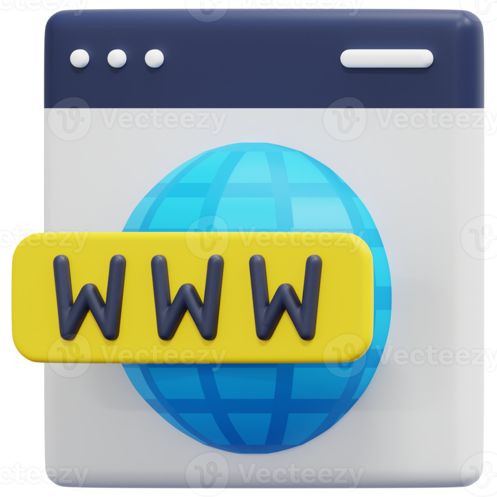 domain 3d render icon illustration png