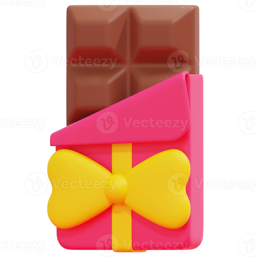 chocolate bar 3d render icon illustration png