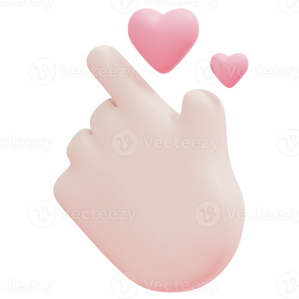 i love you 3d render icon illustration png