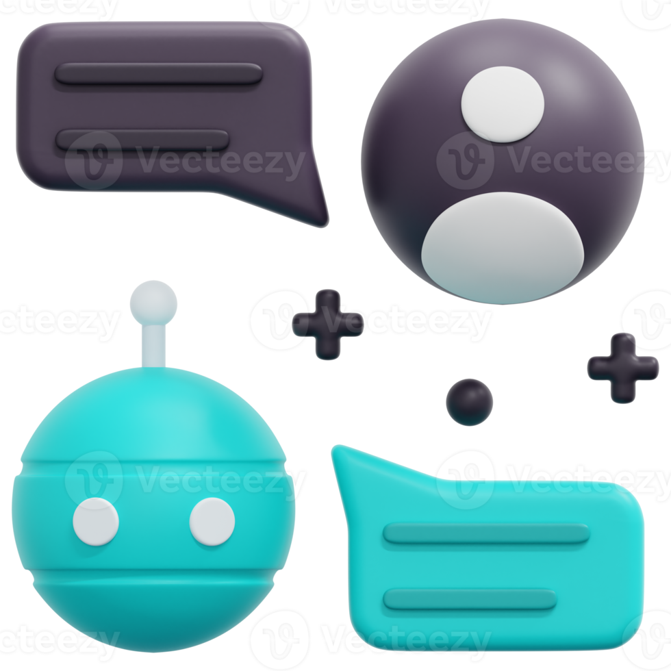 chatbot 3d render icon illustration png