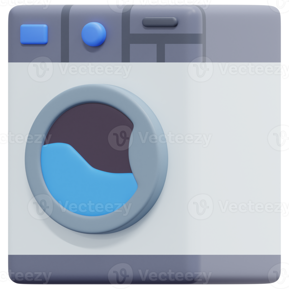 washing machine 3d render icon illustration png