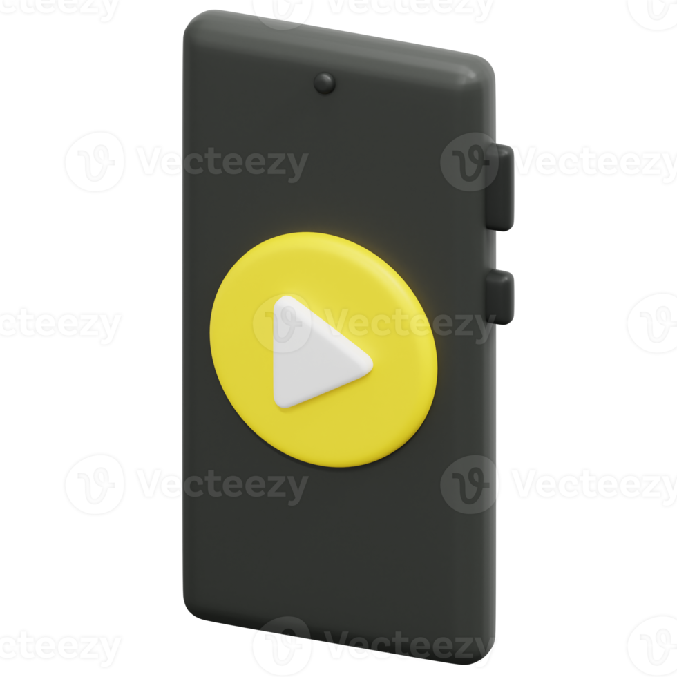 video player 3d render icon illustration png