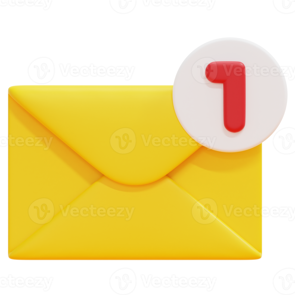 notificación 3d render icono ilustración png