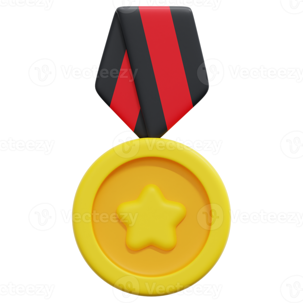 medal 3d render icon illustration png