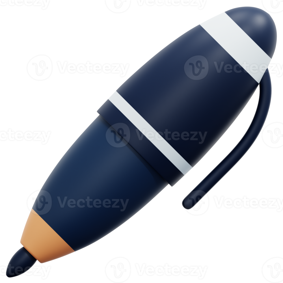 pen 3d render icon illustration png