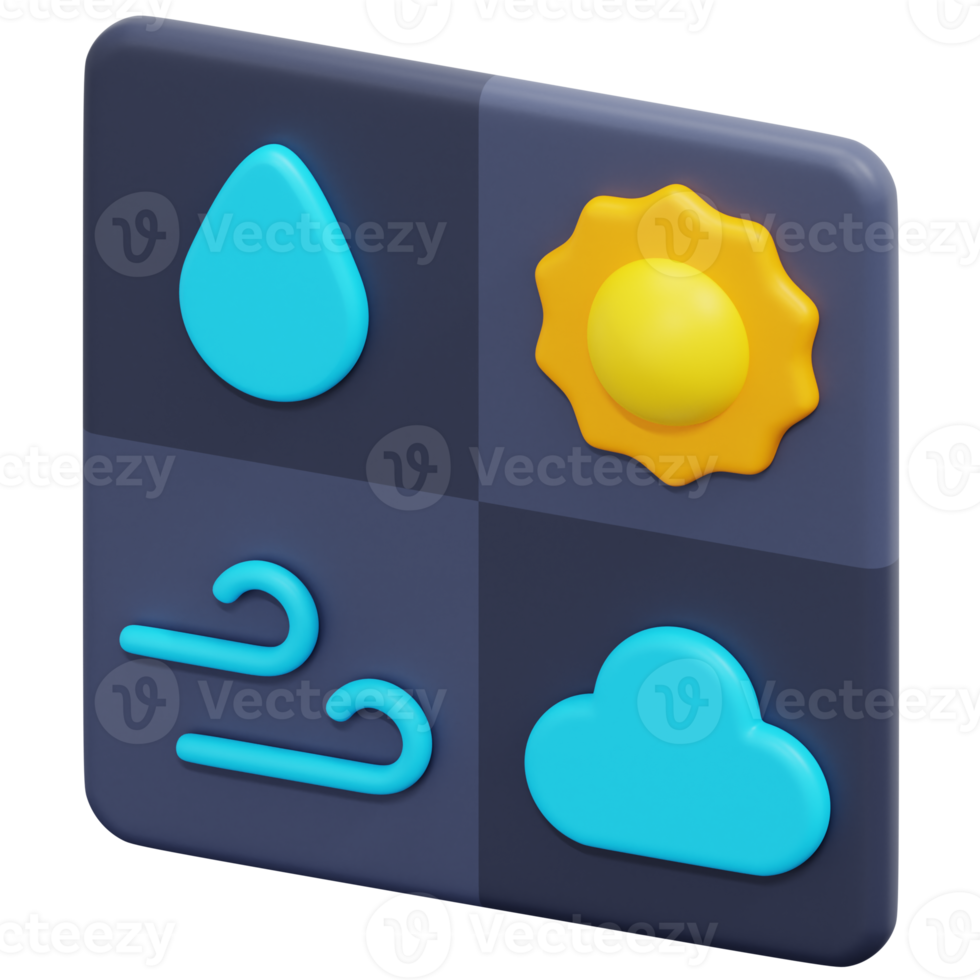 tempo metereologico previsione 3d rendere icona illustrazione png