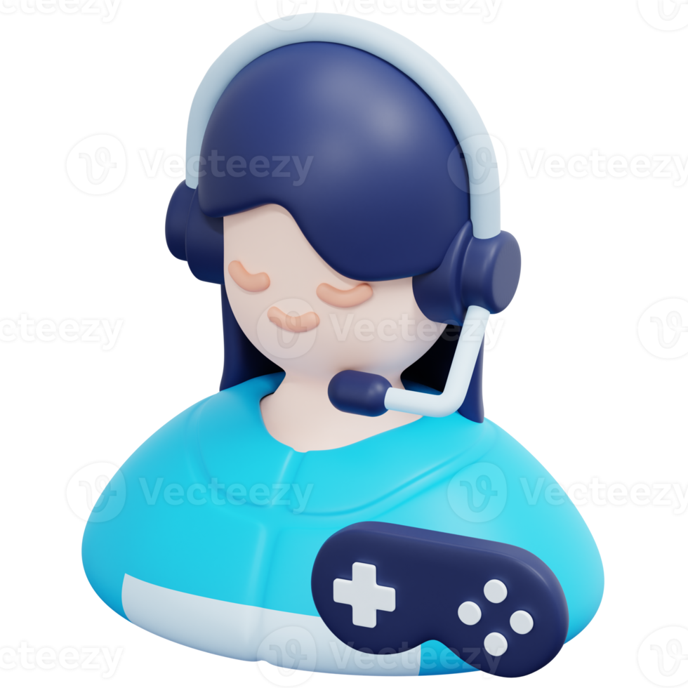 gamer 3d render icon illustration png